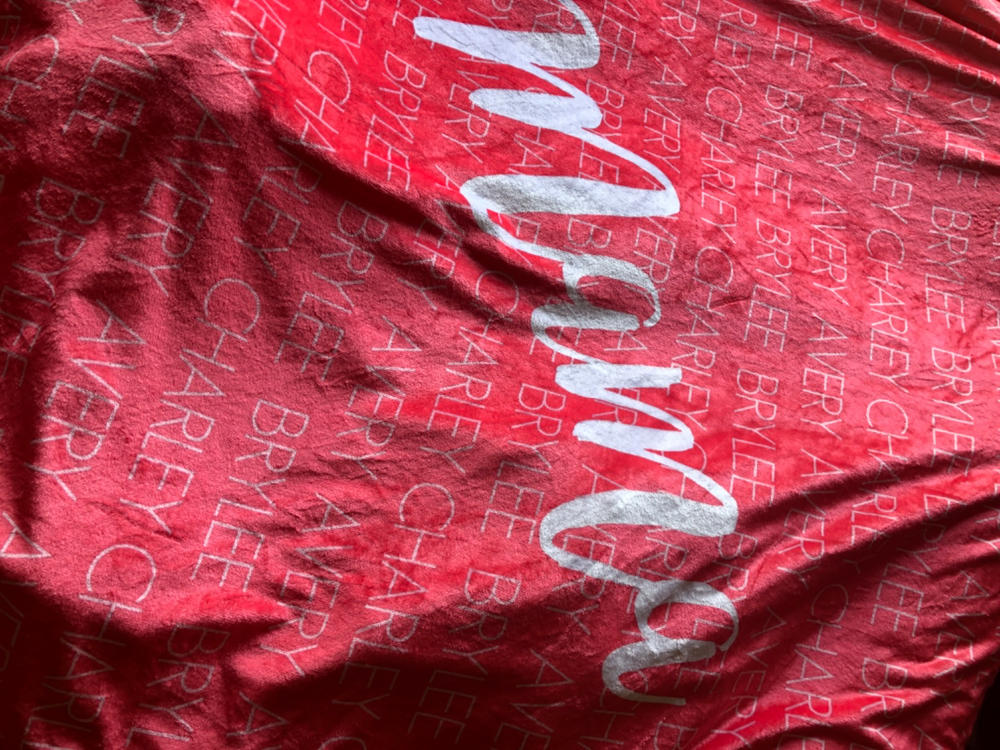 PERSONALIZED NAME BLANKET RETRO CURSIVE (ALL COLOR OPTIONS) Highway 3