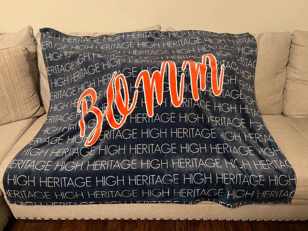 TEAM - CURSIVE PERSONALIZED NAME THROW BLANKET - Customer Photo From Rebecca Wheaton