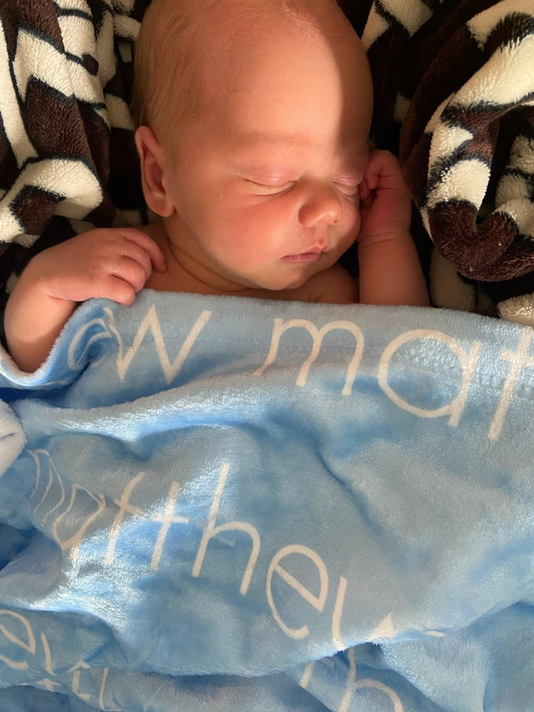 PERSONALIZED NAME BLANKET - LIGHT (ALL COLOR OPTIONS) - Customer Photo From Sonja Warkentin