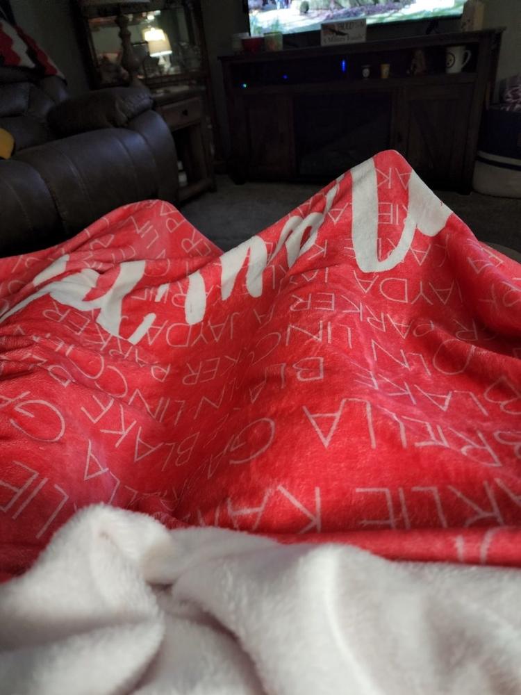 PERSONALIZED NAME BLANKET - LIGHT (ALL COLOR OPTIONS) - Customer Photo From Debbie Custer