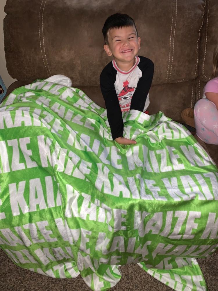 PERSONALIZED NAME BLANKET - BOLD (ALL COLOR OPTIONS) - Customer Photo From Brittany Osornio