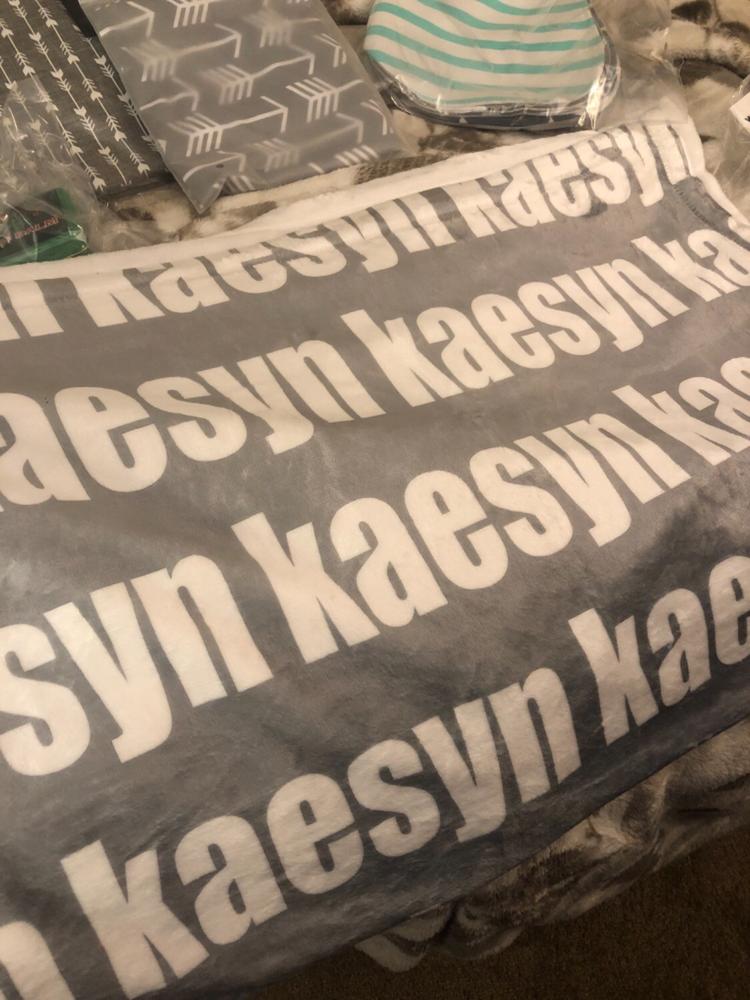 PERSONALIZED NAME BLANKET - BOLD (ALL COLOR OPTIONS) - Customer Photo From Kelsea Stiles
