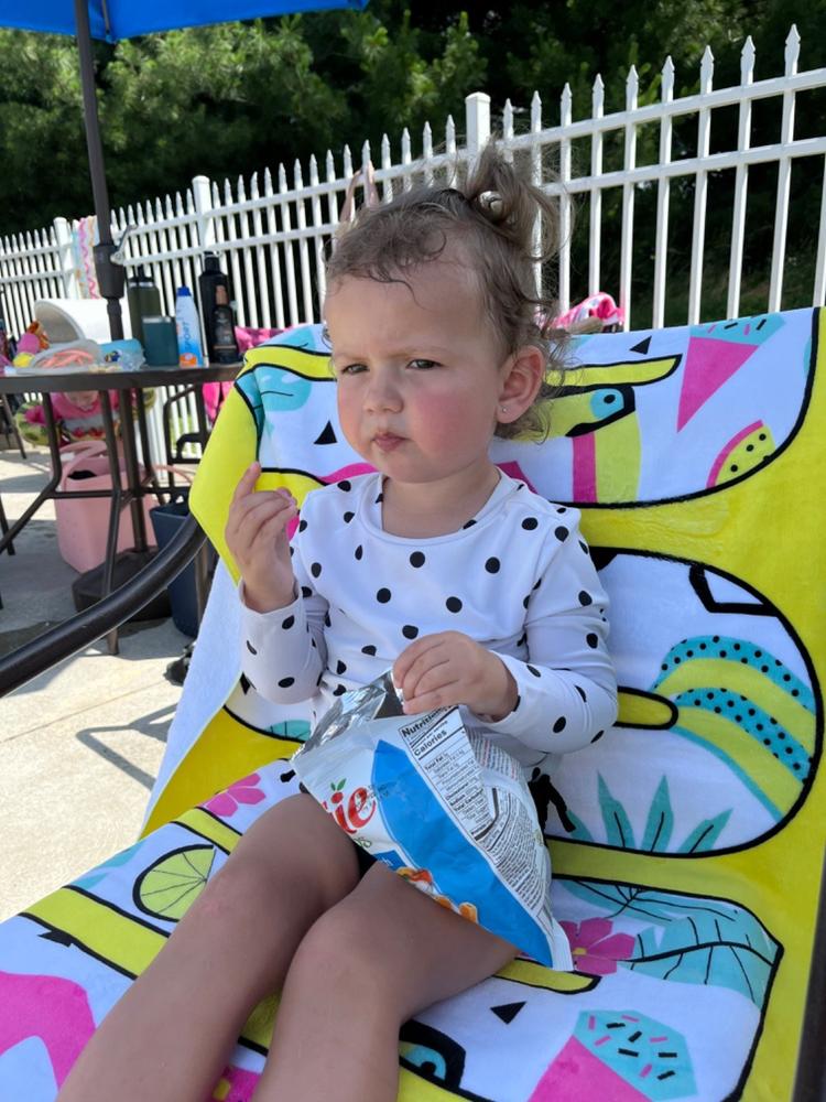 SOLID BOLD PATTERN NAME PERSONALIZED TOWEL - SUMMER FUN - Customer Photo From Samantha Biesinger