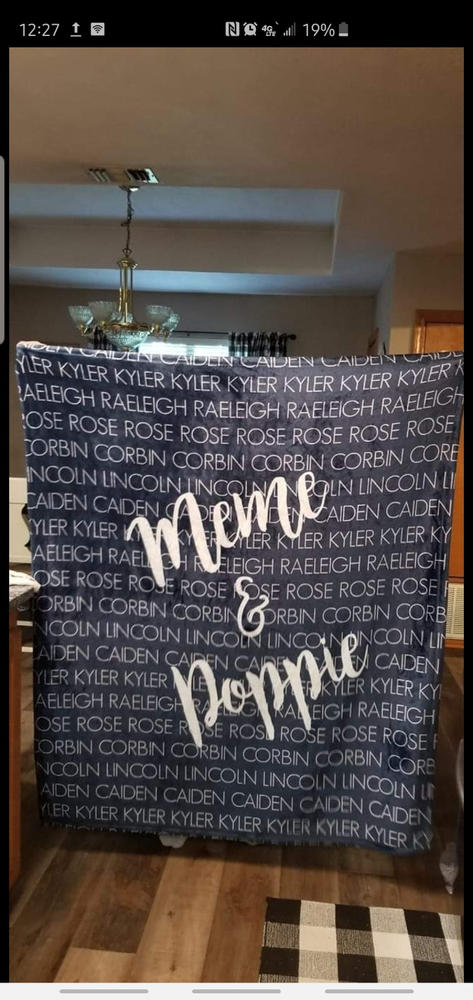 GRANDPARENT DUO + GRANDKIDS FAMILY THROW BLANKET - Customer Photo From Kayla Holt