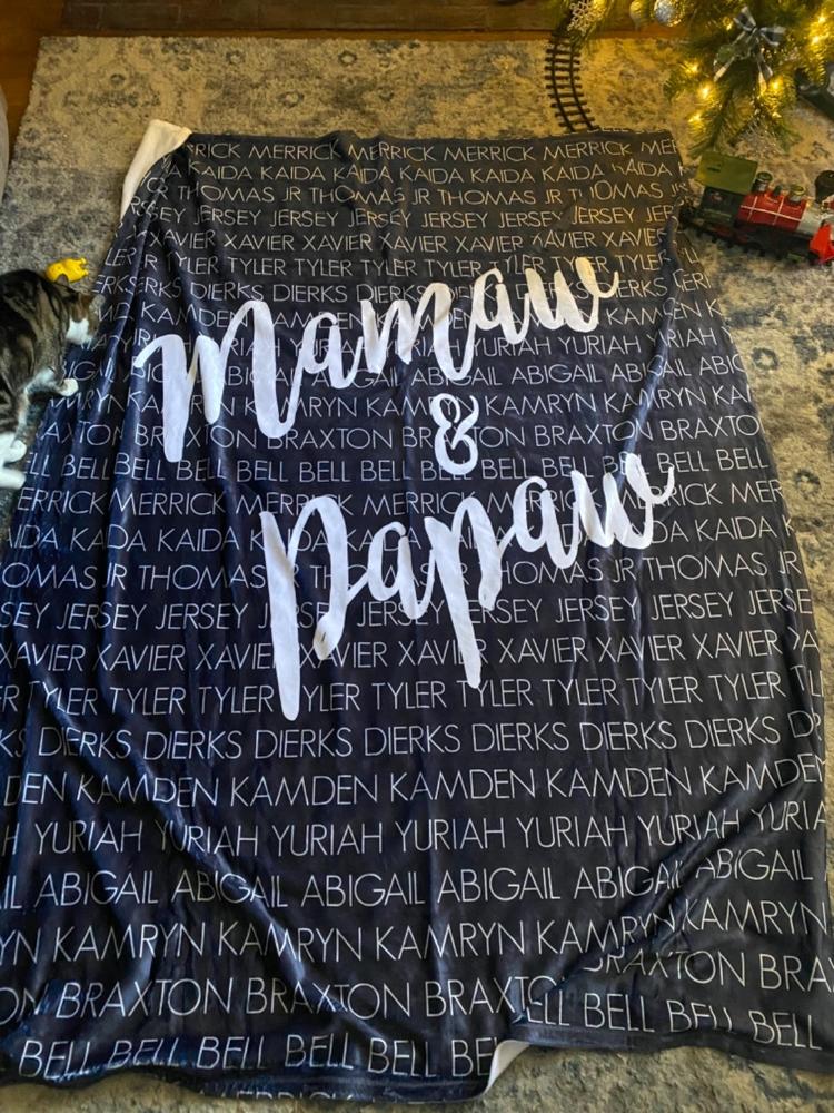 GRANDPARENT DUO + GRANDKIDS FAMILY THROW BLANKET - Customer Photo From Madison Johnson