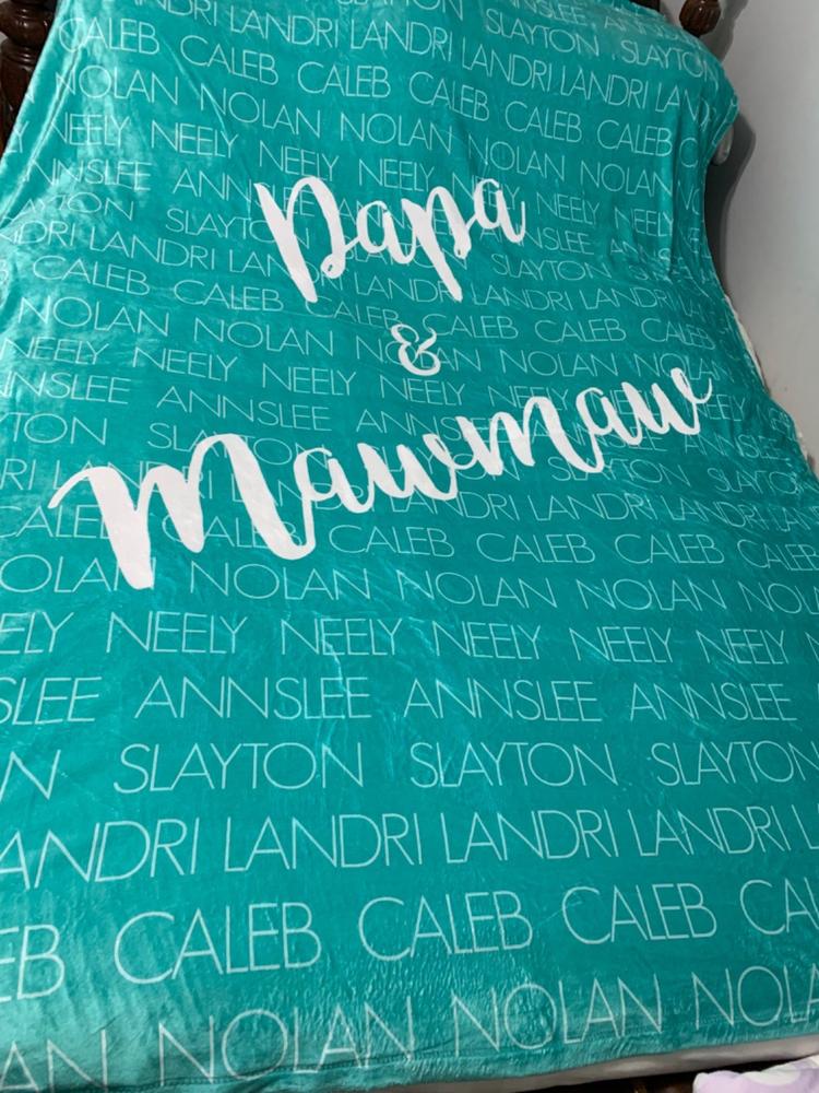 GRANDPARENT DUO + GRANDKIDS FAMILY THROW BLANKET - Customer Photo From Dixie Duke