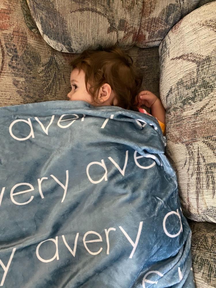 PERSONALIZED NAME BLANKET - LIGHT (JEWEL TONE COLOR OPTIONS) - Customer Photo From Zoey Wilson