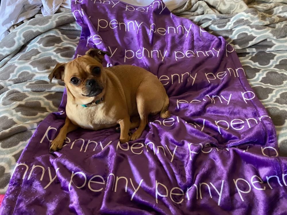 PERSONALIZED PET NAME BLANKET - LIGHT (ALL COLOR OPTIONS) - Customer Photo From Brandi Munguia