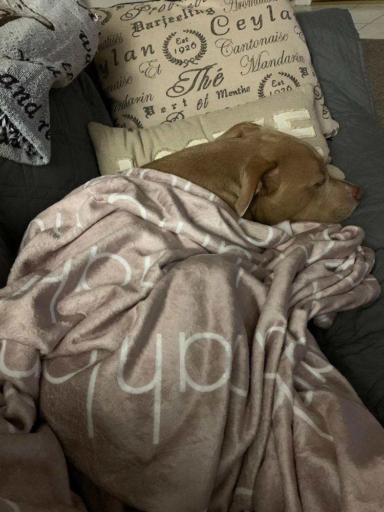 PERSONALIZED PET NAME BLANKET - LIGHT (ALL COLOR OPTIONS) - Customer Photo From Jessica Rowe