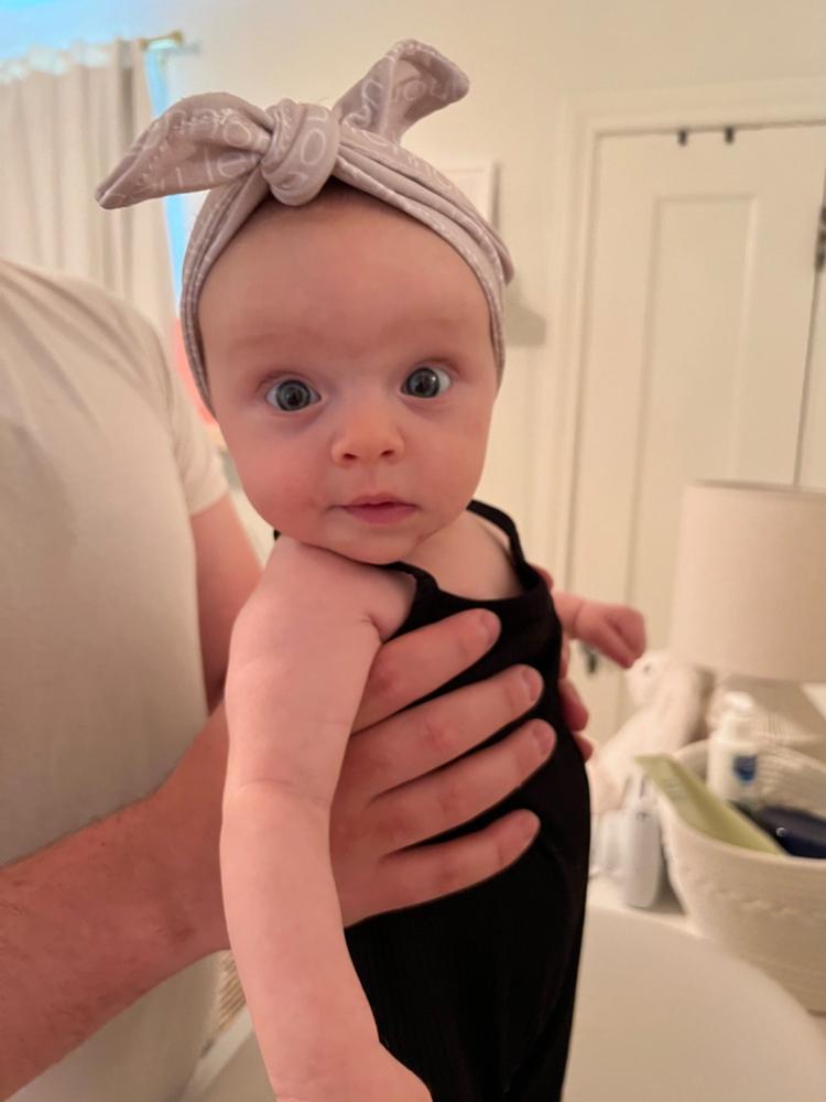 PERSONALIZED KNOTTED BABY HEADBAND - Customer Photo From Kelly Loucks