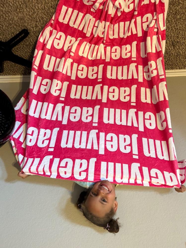 PERSONALIZED NAME BLANKET - BOLD (ALL COLOR OPTIONS) - Customer Photo From Lisa Kellough
