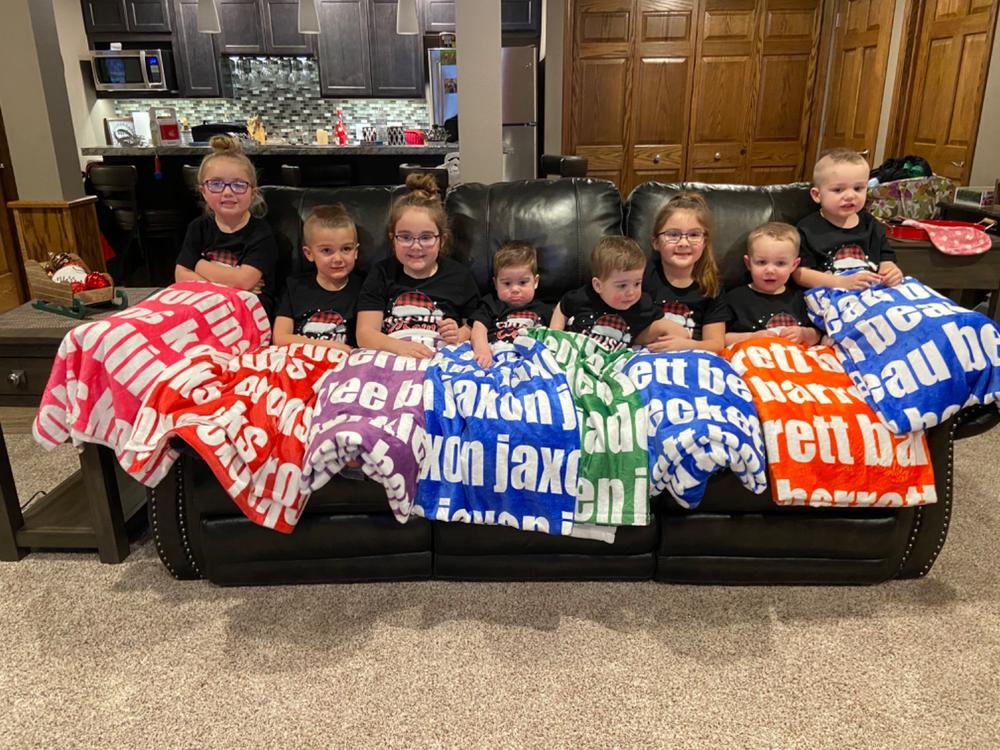 PERSONALIZED NAME BLANKET - BOLD (ALL COLOR OPTIONS) - Customer Photo From Rhonda RhondaLuettel