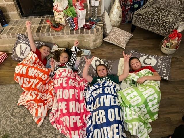 PERSONALIZED NAME BLANKET - BOLD (ALL COLOR OPTIONS) - Customer Photo From Charity Meadors