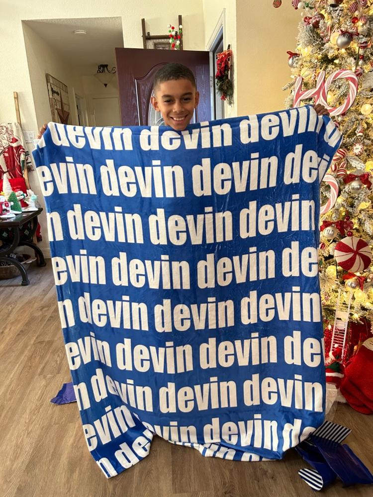 PERSONALIZED NAME BLANKET - BOLD (ALL COLOR OPTIONS) - Customer Photo From Lisa Kellough