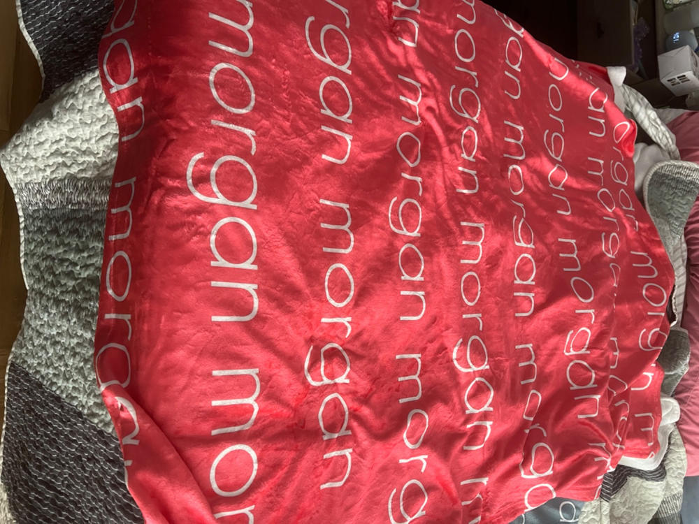 PERSONALIZED NAME BLANKET - LIGHT (ALL COLOR OPTIONS) - Customer Photo From Michelle Robbins