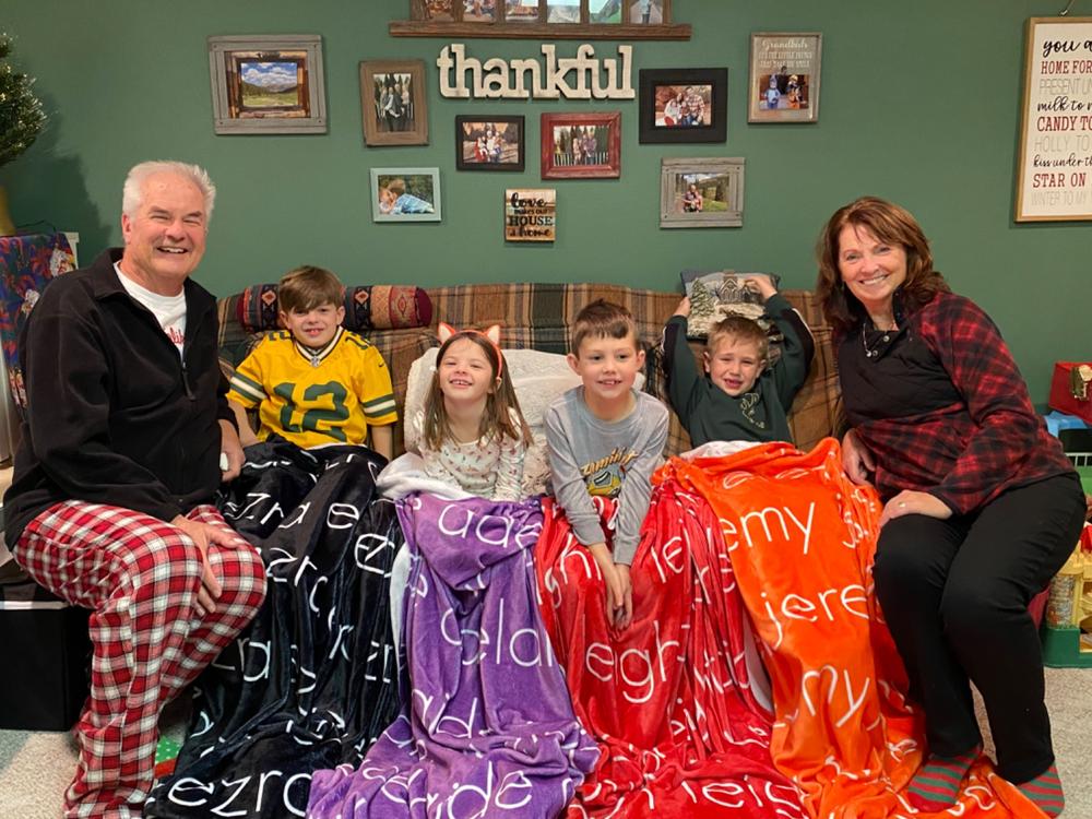 PERSONALIZED NAME BLANKET - LIGHT (ALL COLOR OPTIONS) - Customer Photo From Teresa Bartel