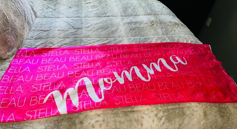 PERSONALIZED NAME BLANKET - LIGHT (ALL COLOR OPTIONS) - Customer Photo From ASHLEY COPPERNOLL