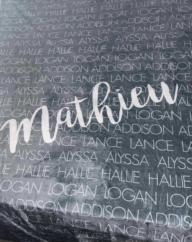 FAMILY NAMES PERSONALIZED THROW BLANKET - Customer Photo From Alyssa Molnar