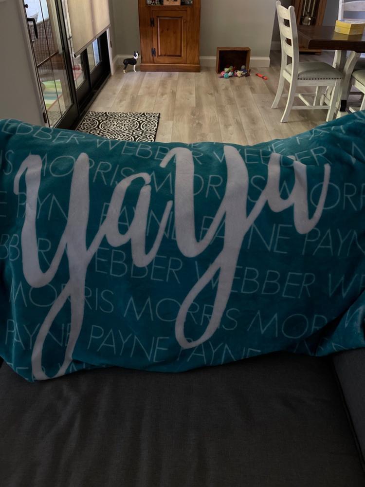 FAMILY NAMES PERSONALIZED THROW BLANKET - Customer Photo From Kris Proctor