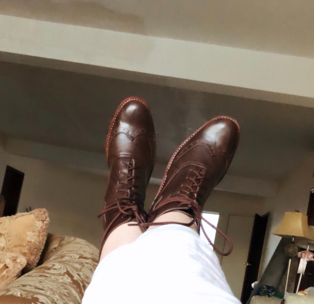 Brown Leather Victorian Ankle Boots - Customer Photo From Alejandra Medina