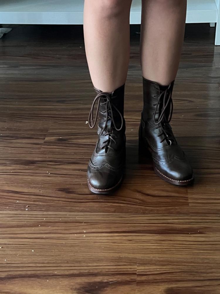 Brown Leather Victorian Ankle Boots - Customer Photo From Josef a.