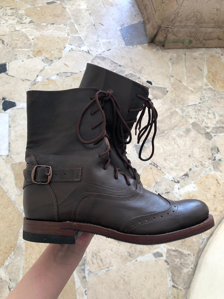 Brown Leather Victorian Ankle Boots - Customer Photo From Alejandra Medina