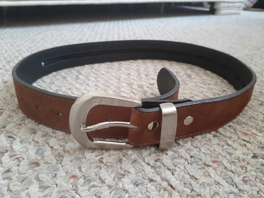 Brown Leather Money Belt | Zipper Belt
