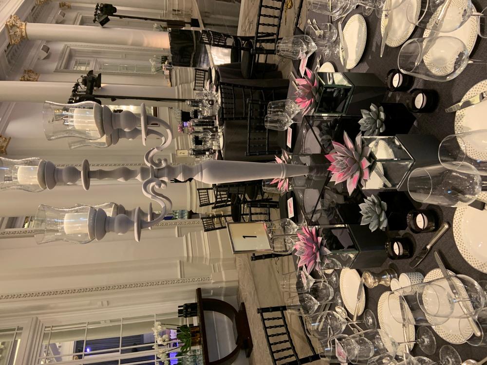 Candelabra Hurricane Clear Glass Shades - Customer Photo From Debra J.