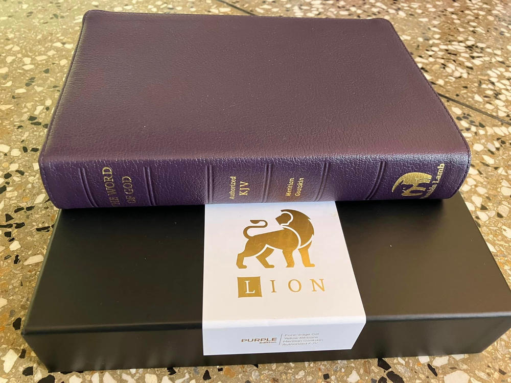 KJV Lion - Purple - Customer Photo From Shari Blake