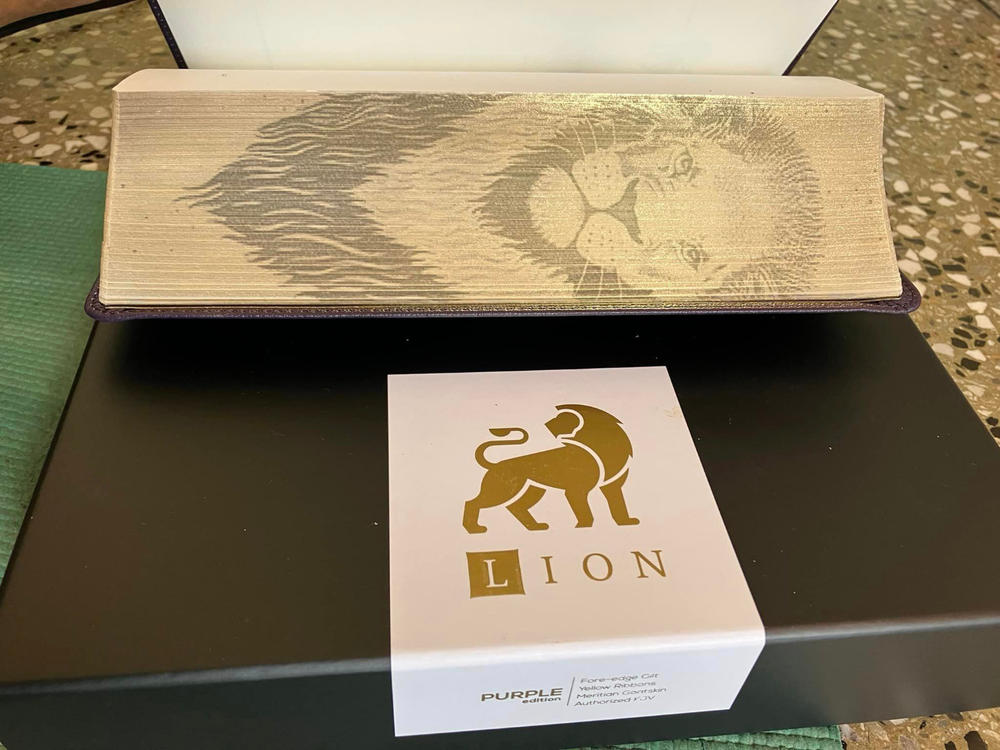 KJV Lion - Purple - Customer Photo From Shari Blake