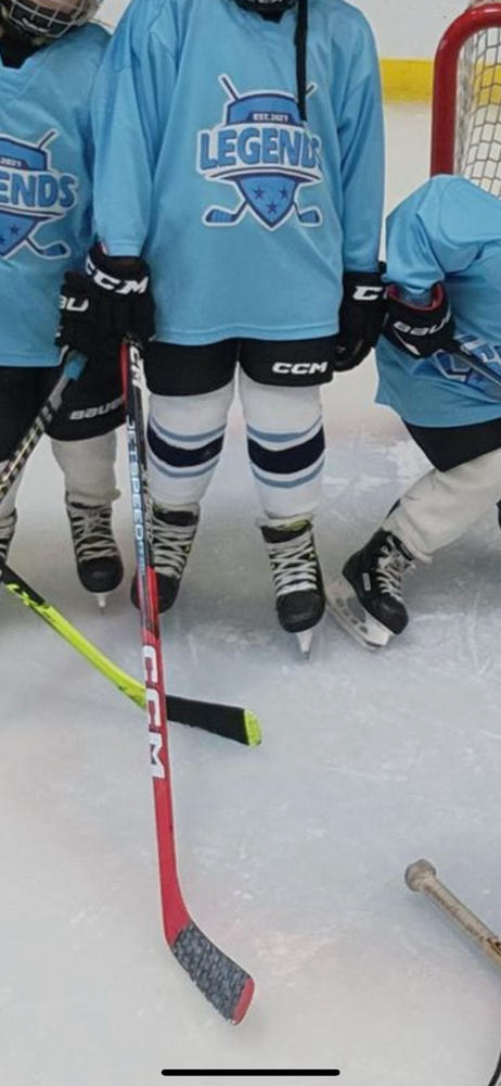 Athletic Knit (AK) HS630-341 University of Maine Black Bears White Knit Ice Hockey Socks - Customer Photo From April Guidry