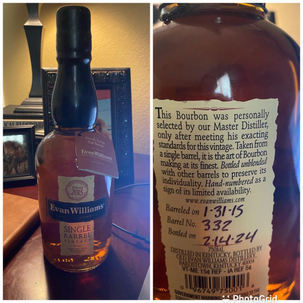 Evan Williams Single Barrel Vintage Bourbon - Customer Photo From Karl Lamb