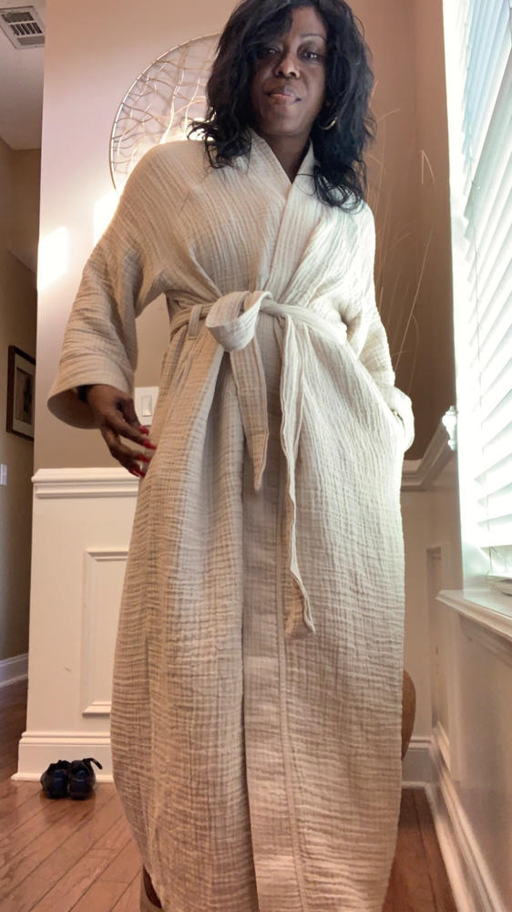 Joy 4- Layered Kimono Robe - 100% Turkish Cotton - Customer Photo From Lakeisha Mccants