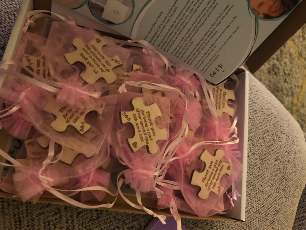 Jigsaw Puzzle Piece Wedding favours - Customer Photo From Mrs