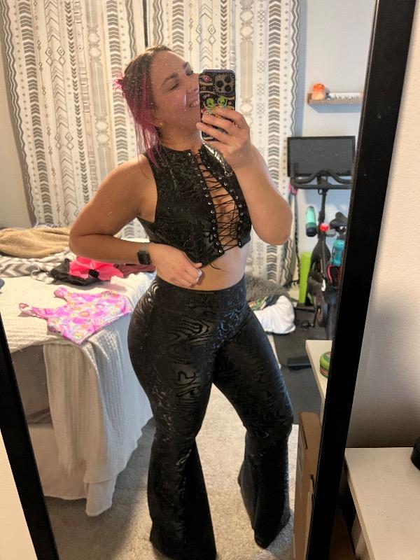 Flirt With Me Bell Pants - Midnight - Customer Photo From CRISTAL BREWER