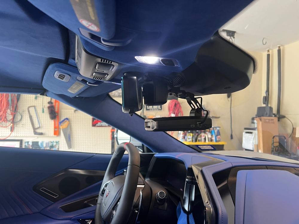 C8 Rear View Mirror Radar Mount for billet aluminum clamp