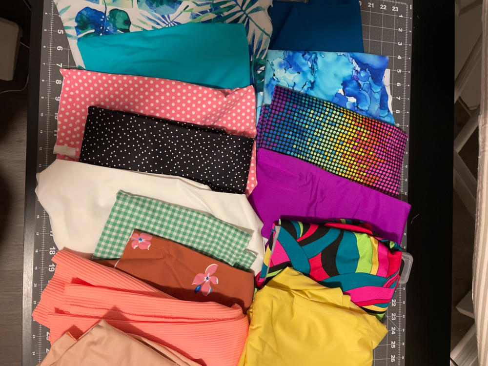 Flawed Swimsuit Fabric Bonanza Bag - Customer Photo From Shirley Sander