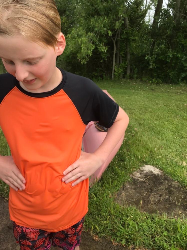 Orange Nylon Spandex Swimsuit Fabric - Customer Photo From Kris