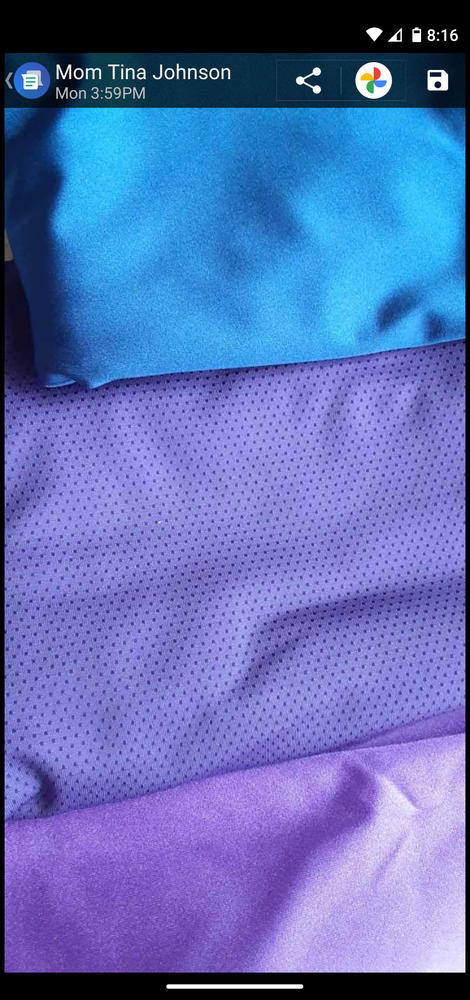 Court Purple Dri-Fit Stretch Mini Mesh Fabric - Customer Photo From Samantha Helzerman