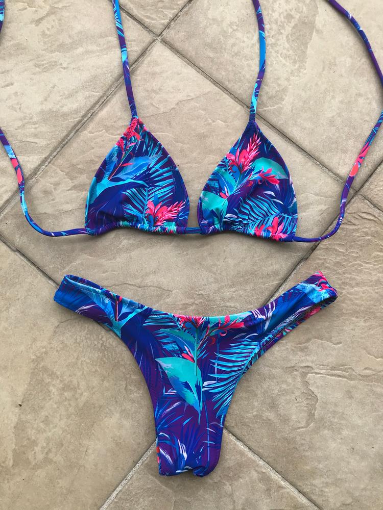 Midnight Tropical Nylon Spandex Swimsuit Fabric - Customer Photo From bikinisbybb 