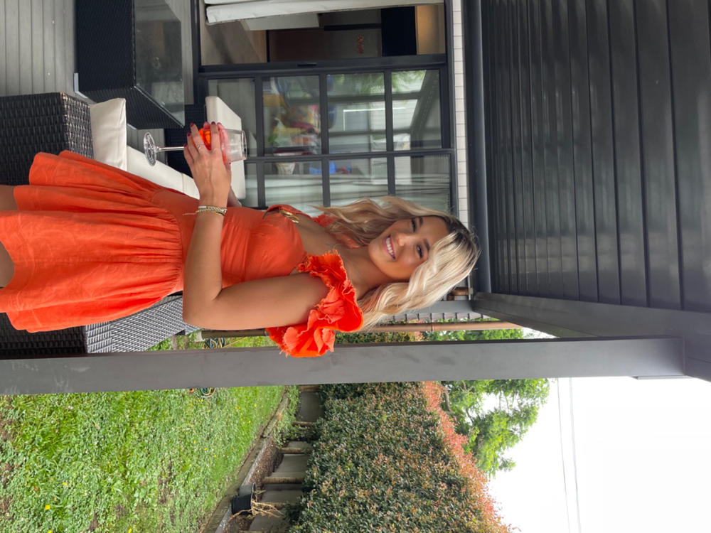 Simone Frill Sleeve Mini (Orange) - Customer Photo From Lydia M.