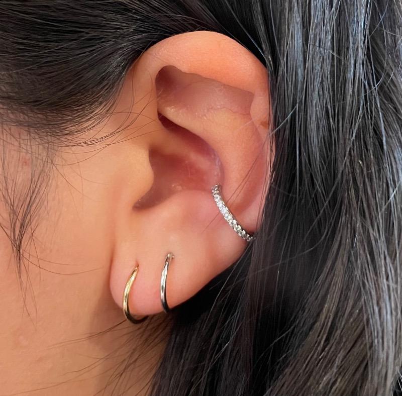 14K Gold Hoop Earrings, Medium Gold Hoops, Solid Gold Hoops – AMYO Jewelry