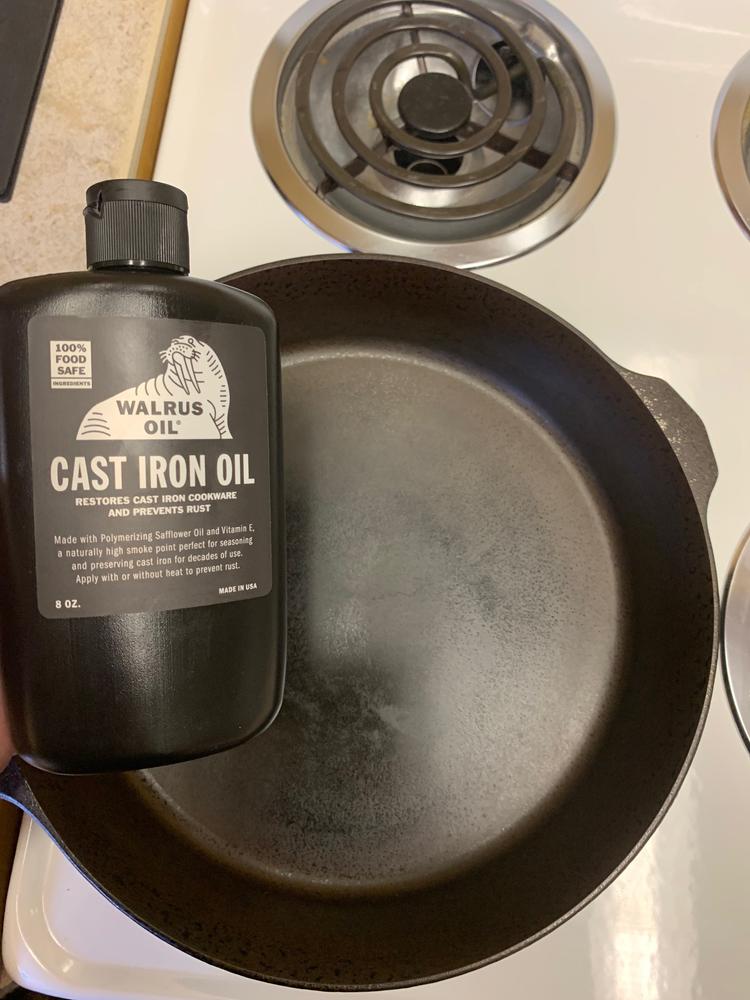 WALRUS OIL - Cast Iron Oil, for Restoring, Seasoning, and Maintaining Cast  Iron Cookware. 100% Vegan, 8 oz Bottle