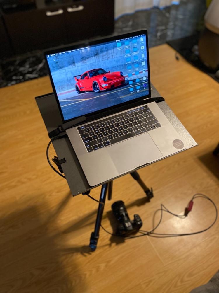 Strobepro Laptop Tether Table - Customer Photo From Peter Chaney