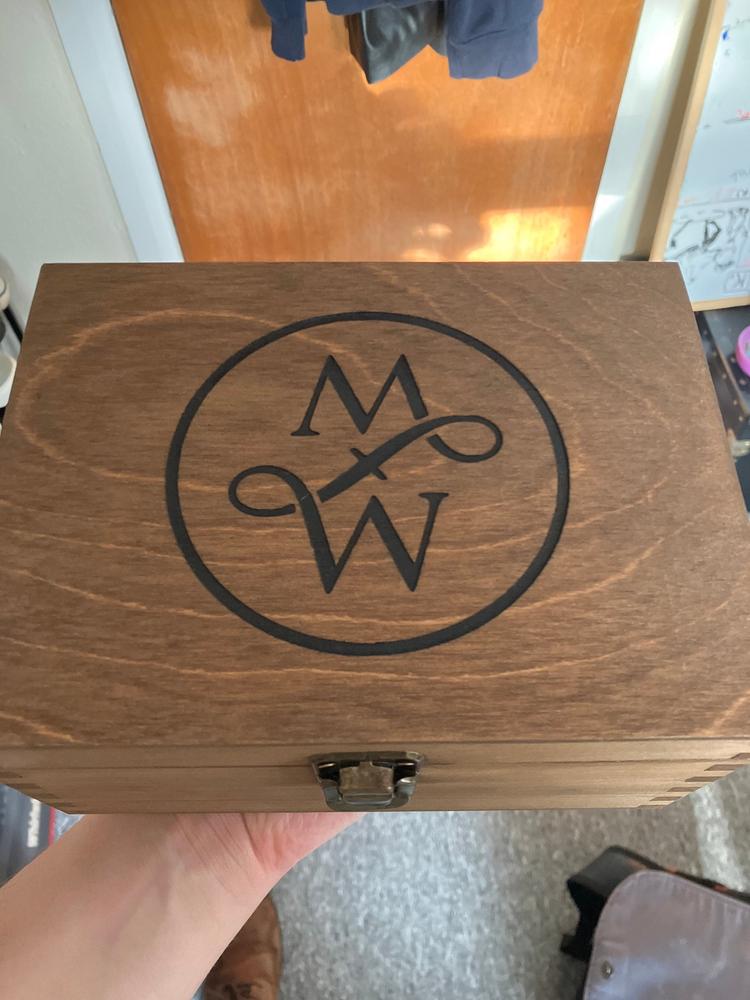 Engraved Monogram Initial Box I Small Large Wood Boxes - Customer Photo From Ethan Crona