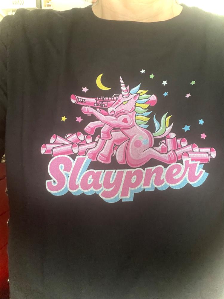 Slaypner - Black Tee - L - Customer Photo From Lena Nordenmark