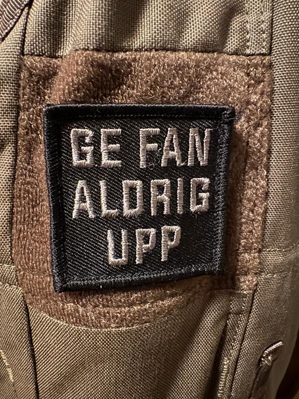 Ge Fan Aldrig Upp MkII Grön/Svart - Patch - Customer Photo From Rickard Blomkvist