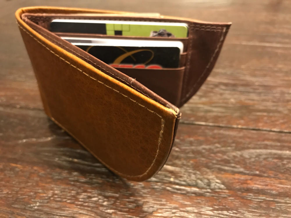 Nantucket Bison Leather Front Pocket Wallet - Customer Photo From Sarah Gallegos