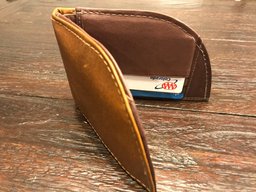Nantucket Bison Leather Front Pocket Wallet - Customer Photo From Sarah Gallegos