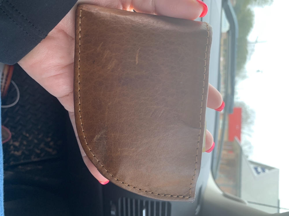 Nantucket Bison Leather Front Pocket Wallet - Customer Photo From William Clark